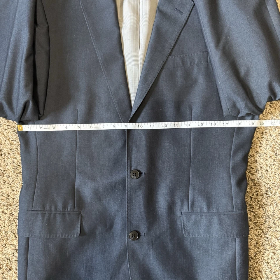 JF J. Ferrar Slim Fit Blue Suit Jacket 40L Single-Breasted 2-Button - Image 2 of 4