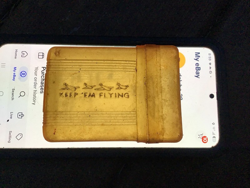 Vintage Military WW II KEEP EM FLYING PLASTI CIGERETTE CASE WATERPROOF 