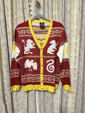 Harry Potter Gryffindor Hogwarts Cardigan Sweater Size Large EUC