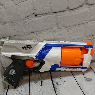 NERF N-Strike Elite Strongarm Blaster Elite White Blue Orange w/darts  Dart Gun