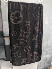 Sciarpa scialle scialle seta viscosa lucida marrone monogramma LOUIS VUITTON Logomania