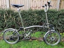 Brompton M6L 6 speed dynamo lights raw lacquer Brooks saddle, bag