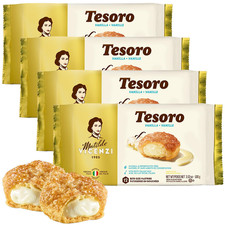 Tesoro Vanilla Filling by , Vanilla Cream Filled Puff Pastry Patisserie, Kosher
