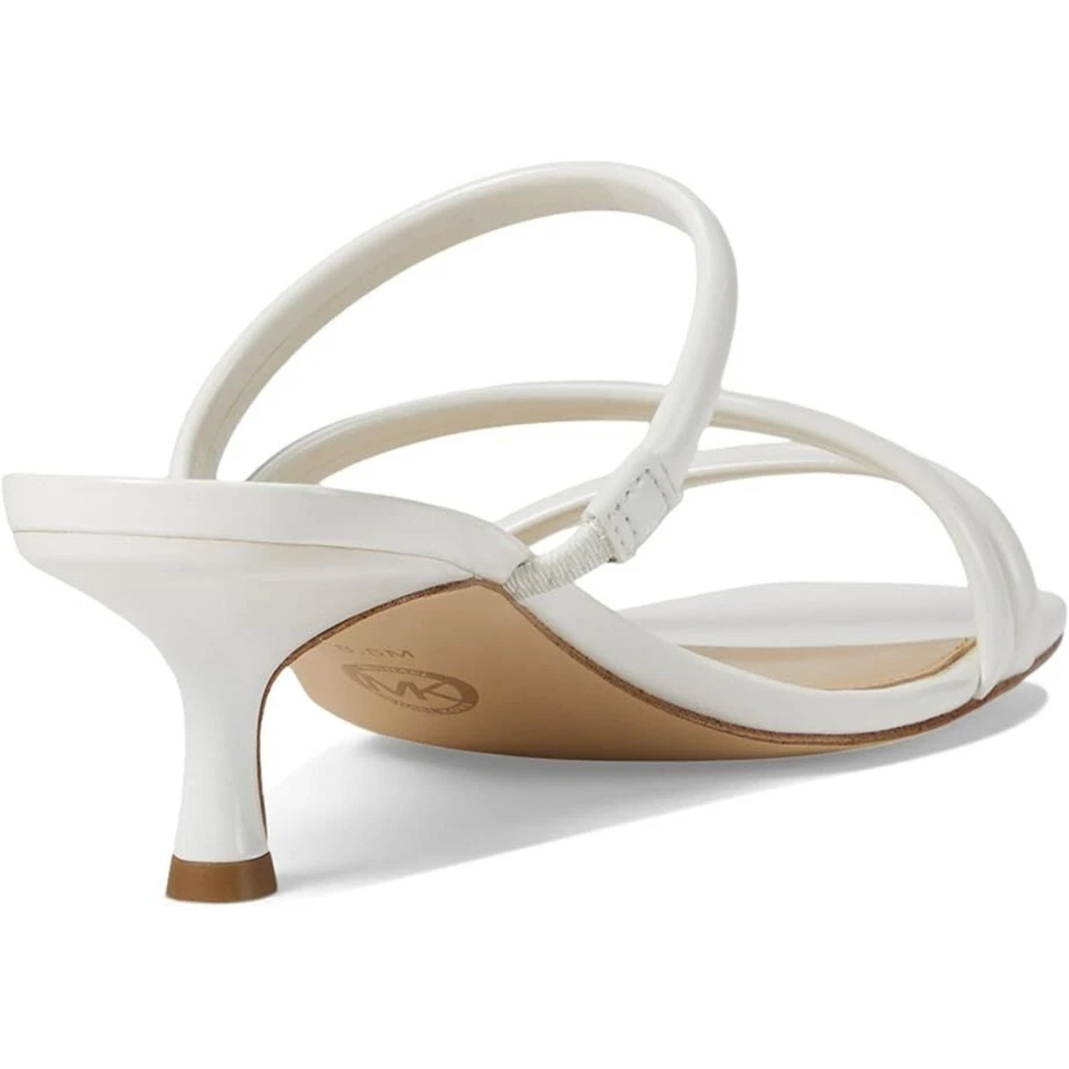 Michael Kors Celia Sandals Women's 8 White Slip On Sqaure Toe Kitten Heel DDK658 thumbnail 2