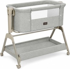 Baby Bassinet Bedside Crib 3-in-1 Rocking Bassinets Bedside Sleeper w/Mattress
