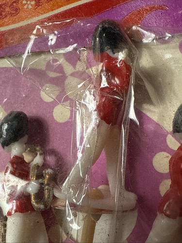 Vtg 1960s Marching Band Picks Lone Toy Tree Cupcake TOPPERS NOS Sealed Carmel CA - Picture 4 of 13