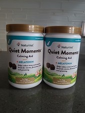 LOT OF 2 NaturVet Quiet Moments Melatonin Calming Aid Dogs 360Ct chews 06/2027