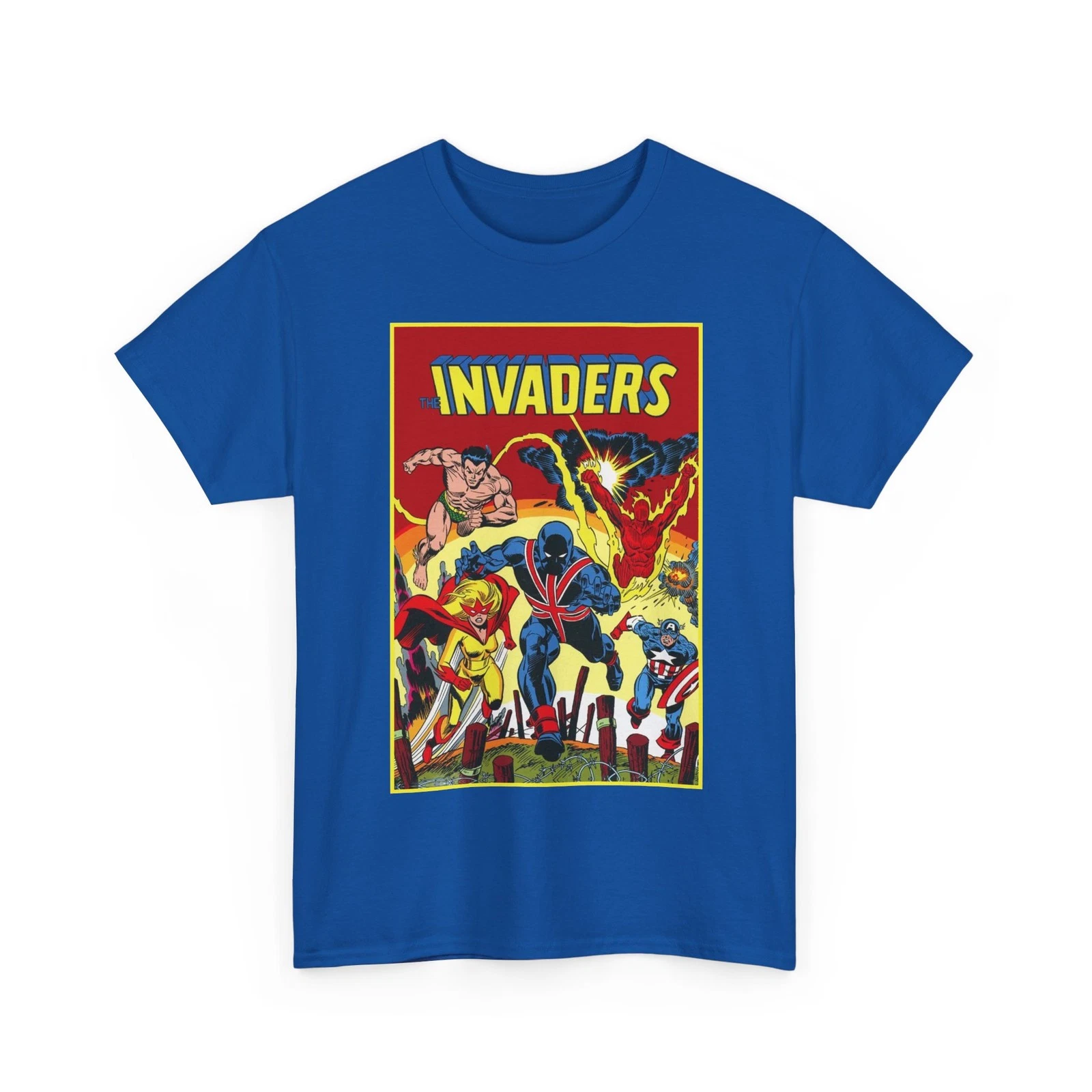 Invaders T-Shirt - Captain America, Human Torch, Namor, Spitfire - Marvel Comics