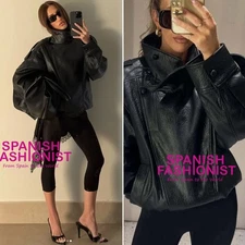 ZARA WOMAN NWT FW25 FAUX LEATHER JACKET BLACK 4391/872/800 4341/872/800