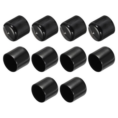 10pcs Rubber End Caps 31mm(1.2'') ID Screw Thread Protectors Black