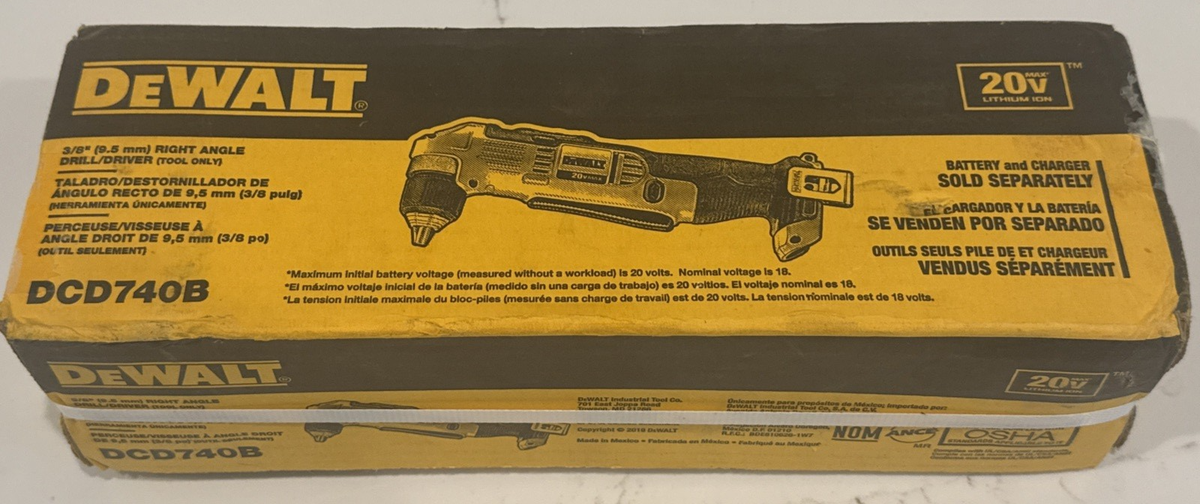 DEWALT DCD740B 20V Max 3/8 inch Right Angle Drill for sale