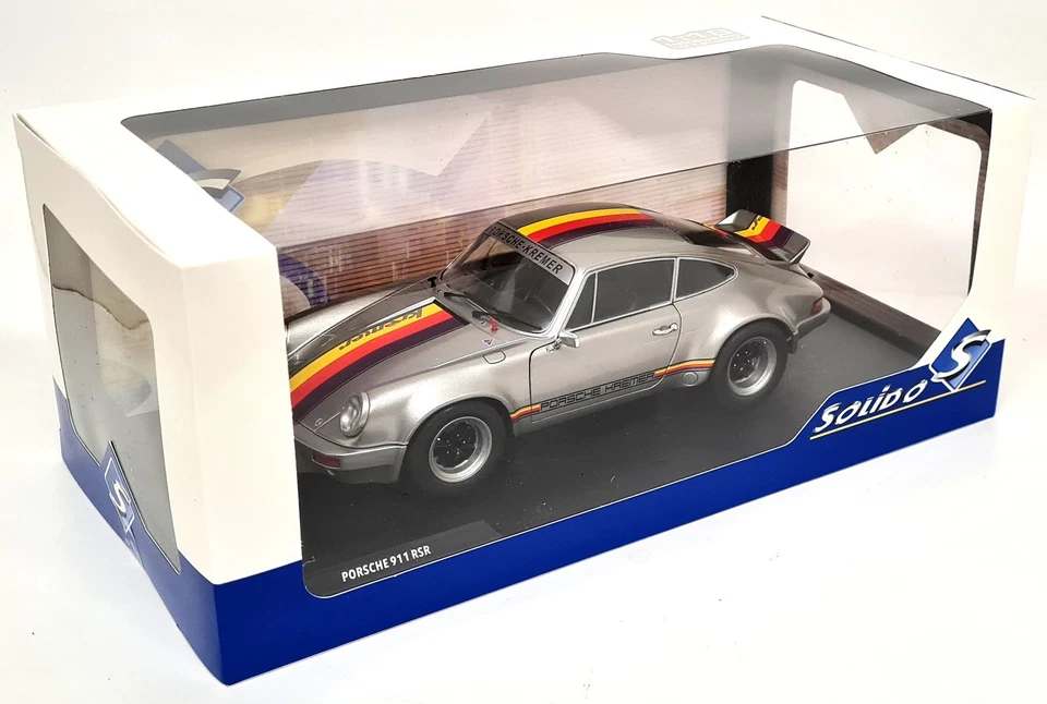 Coche modelo diecast Solido 1/18 Porsche 911 RSR Kremer Silver Rally 1973 Foto 2 de 4