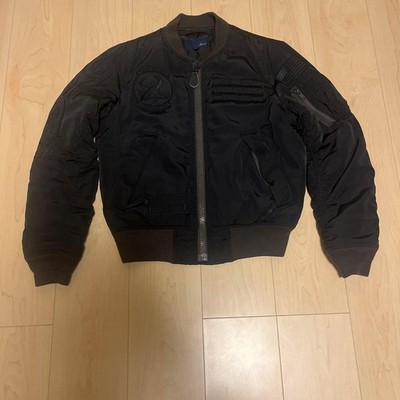 AVIREX MA-1 TIGER SHARK Flight Jacket Blouson Coat Men Size M black Genuine