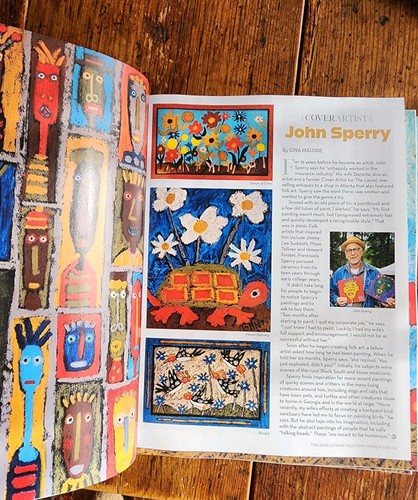 John Sperry Outsider Southern Primitive Folk Art BlueBirds Vögel Gemälde - Bild 7 von 14