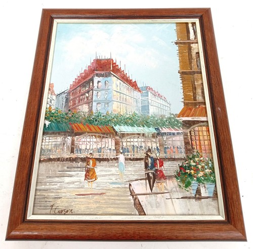 Original gerahmtes Gemälde Pariser Impressionist Öl auf Leinwand signiert von T Carson