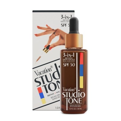 Vacation Studio Tone SPF 50 Sunscreen Bronzing Drops For Face, Sunkissed Skin...