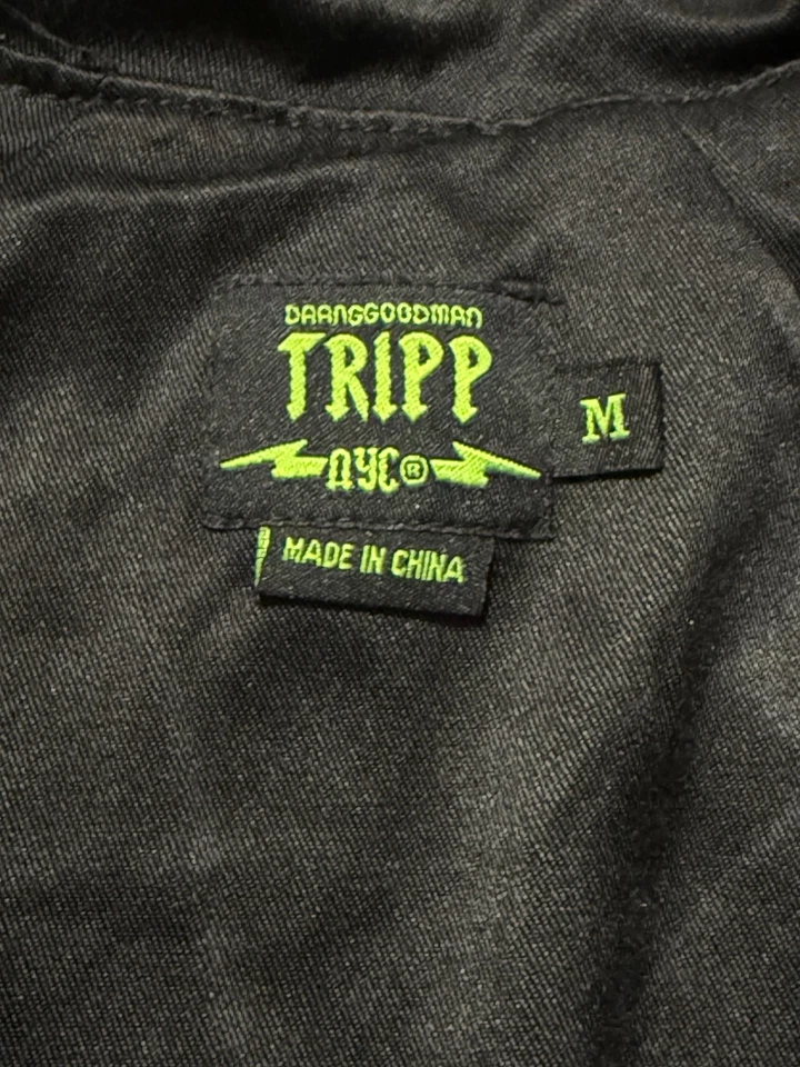 Chaqueta De Colección Y2K 00’s Trip NYC Negra con Cadenas Mediana Rara Foto 2 de 4