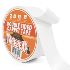 White Double Sided Carpet Tape 2 inch x 20 Yards Heavy Duty Rug Gripper