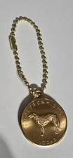 Vintage Wolfschmidt’s Vodka Brass Keychain Token Borzoi Dog Bar Promo