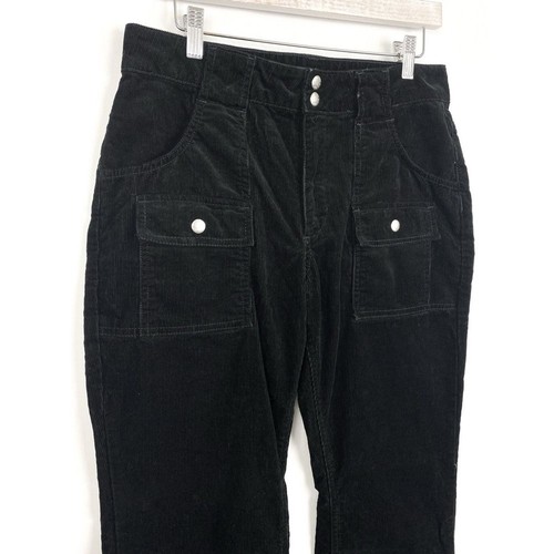 BDG Urban Outfitters Lucille Corduroy Cargo Straight Pants Y2K Grunge Black - 10 - Picture 4 of 11