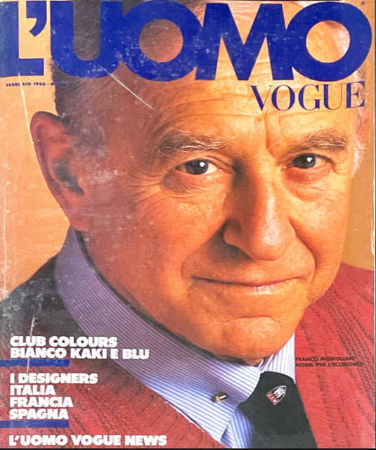 FRANCO MODIGLIANI Aldo Fallai PAOLO ROVERSI L'Uomo VOGUE Magazine 1986 VTG
