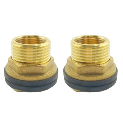 2PCS Container Fittings Brass Bucket Pipe Fittings For Taps Tanks With 4 Seals