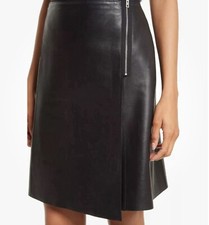 Rag  Bone Leather Black Stylish Skirt w/ Side Zipper Size 4 NEW  ORG- 1,195