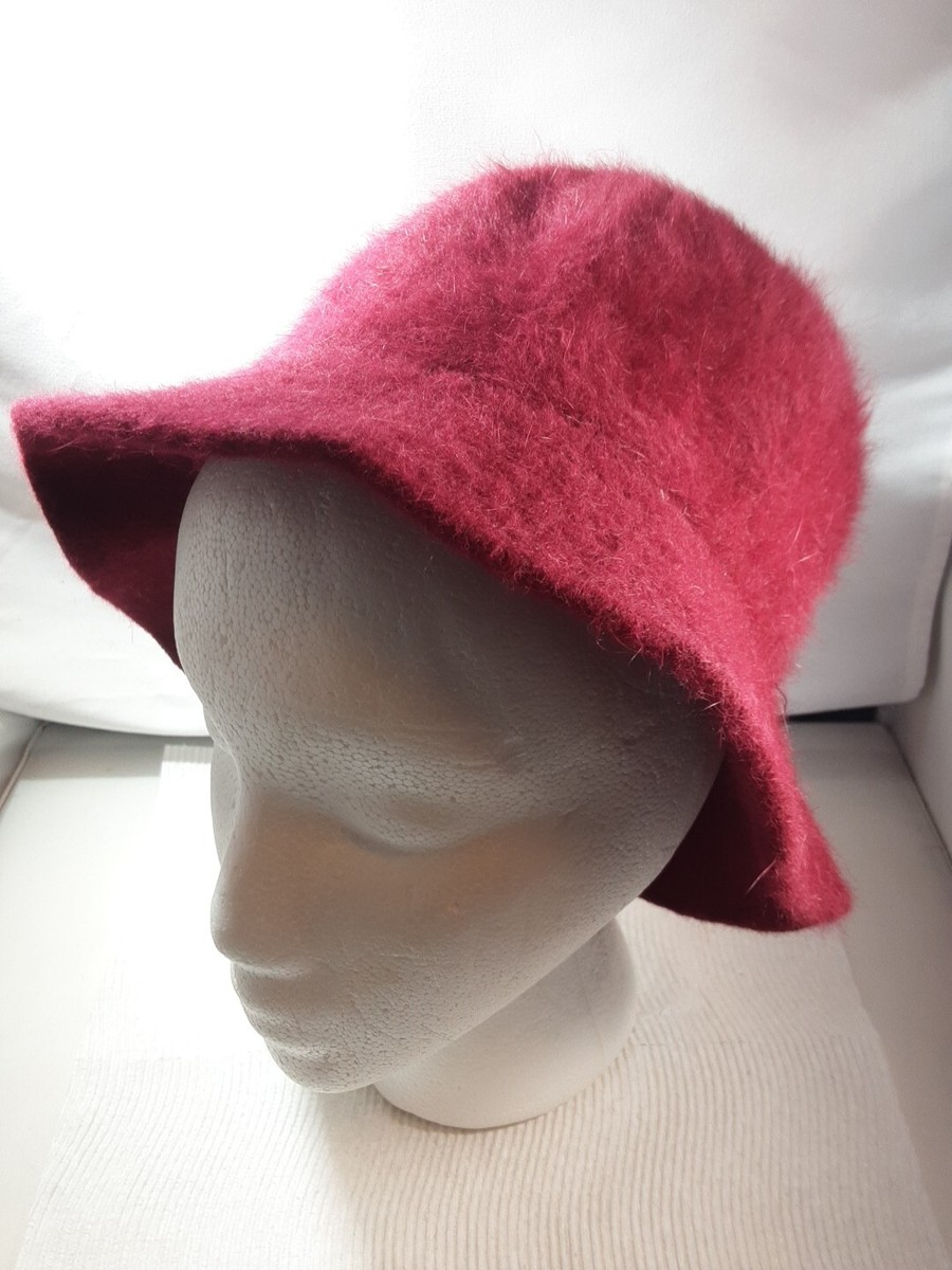 1940s NORMANDY Wmns Rabbit Hair Burgundy Cloche Hat France
