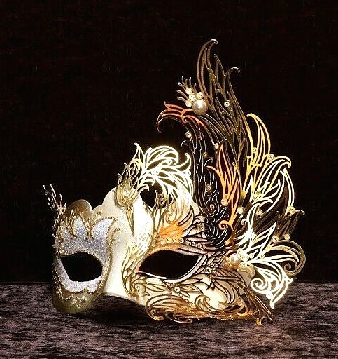 Venetian Masks Masquerade Decorative Venetian Mask Made in Italy Gold