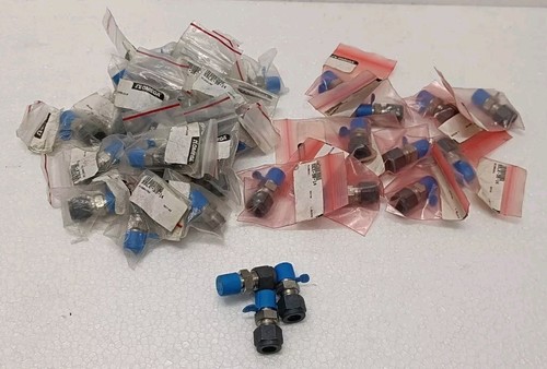 A LOT OF 34 PCS OMEGA SSLK-38-14 1/4 NPT COMPRESSION FITTINGS FREE DELIVERY - Picture 5 of 5