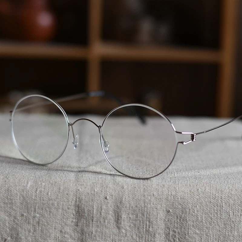 Мужские титановые очки маленькие овальные ретро очки классические сверхлегкие очки - Изображение 3 из 4