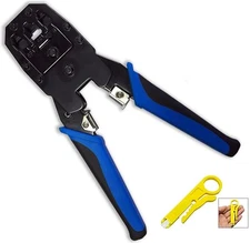 RJ45 RJ11 RJ22 NETWORK Crimping TOOL KIT CABLE CRIMPER LAN WIRE STRIPPER Cutter