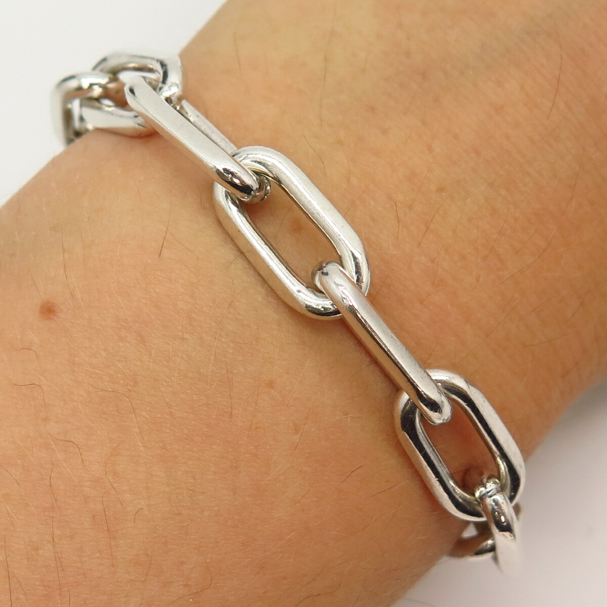 アクセサリー Vintage Silver Plate Chain Bracelet 925 Vintage Men's Bracelet Chain Sterling Silver 925 Marked