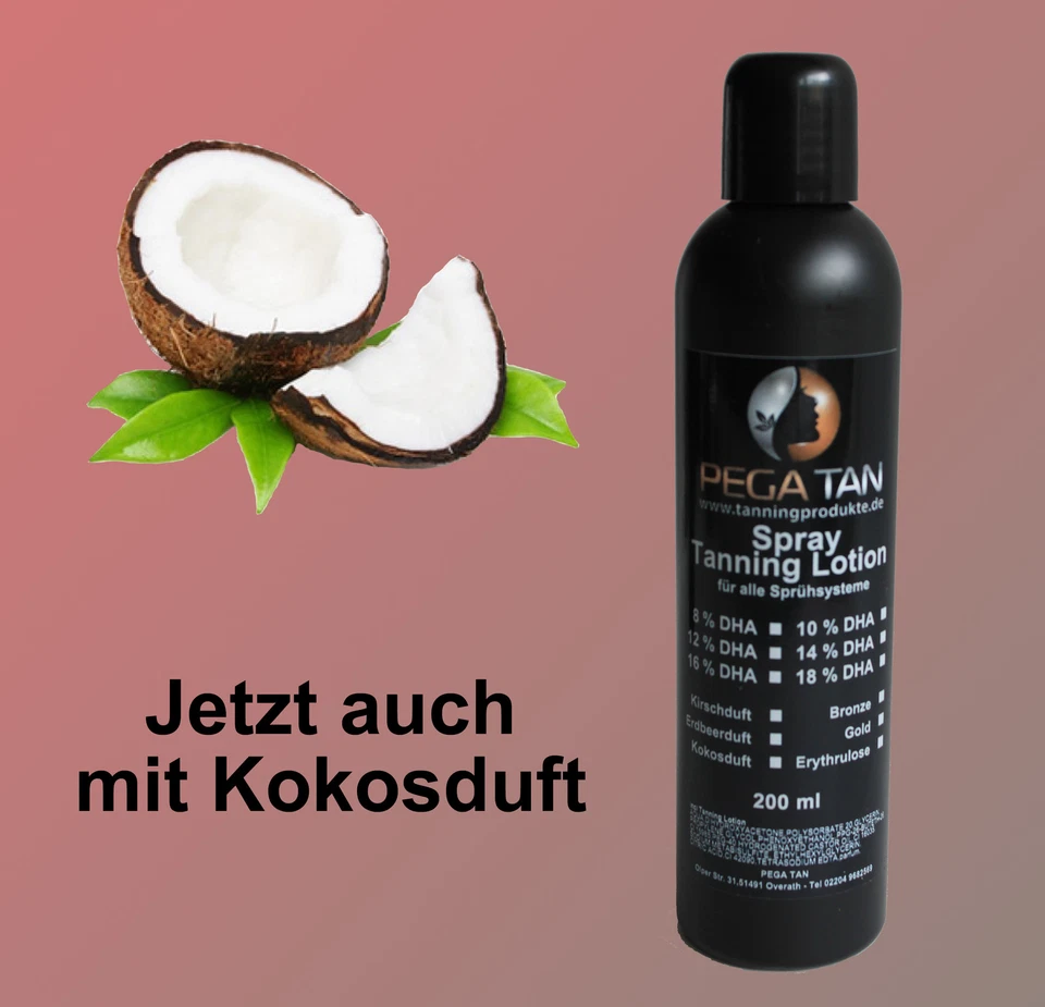 PEGA TAN Airbrush/Spray Tanning Lotion 12% DHA 200 ml *mit Kokosduft