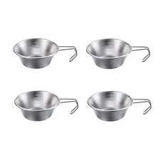 4 Pcs Set CAMPINGMOON Stainless Steel Camping Sierra Cup 310ml Outdoor