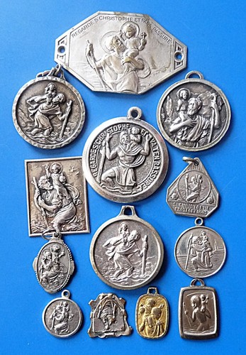 LOT Médailles Anciennes Religion ST CHRISTOPHE Antique Old Religious Medals - Picture 2 of 6