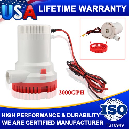2000GPH Live Bait Tanks Portable Livewell Fish Well Air Pump Aerator