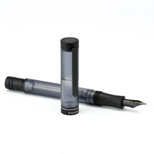 Asvine V200 Titanium Vacuum Filling Fountain Pen EF/F/M Nib Matte Black Gift Pen - product listing photo