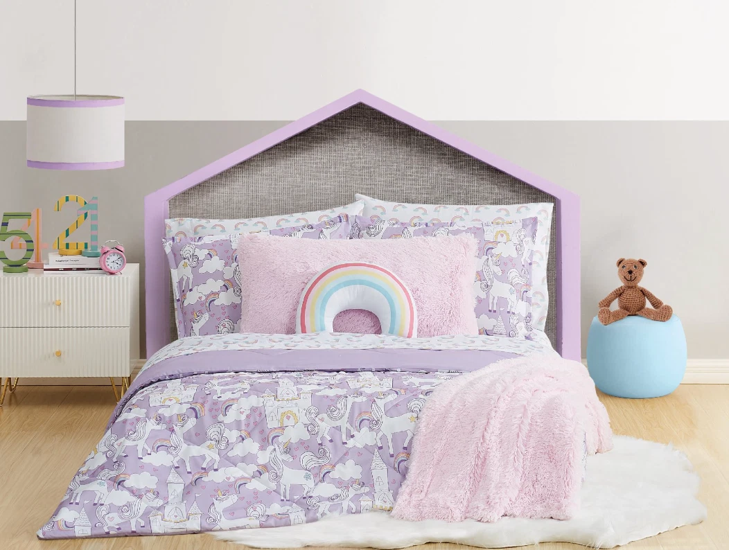 Rainbow unicorn sales bed