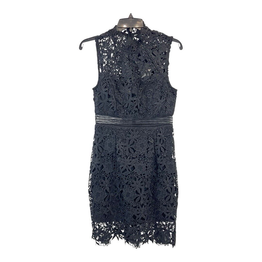 chinese dress ladies Brielle Mock Neck Rib Knit Lace Midi Dress main image 1