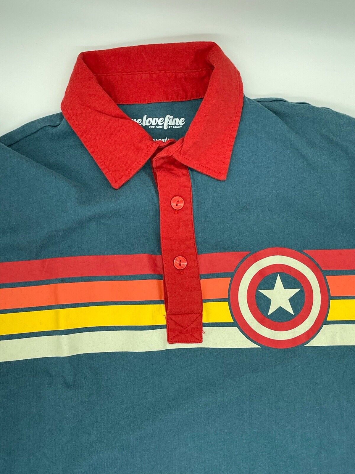Rare Marvel Comics Captain America Polo Shirt Mov… - image 2
