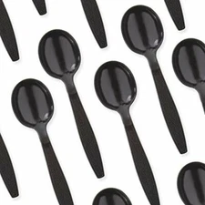 Heavy Duty Plastic Soup Spoons Bulk Pack for Catering & Restaurant by Avant Grub