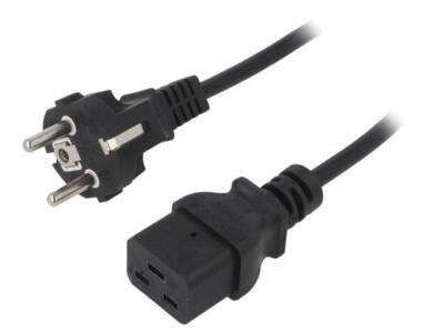 AK-UP-01 Kabel CEE 7/7 (E/F) Stecker,IEC C19 weiblich 1,8m schwarz AKYGA