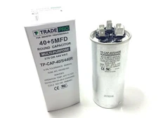 40/5 Mfd 370/440 Volt Round Dual Run Capacitor 40+5 Genuine Heavy-duty Tradepro