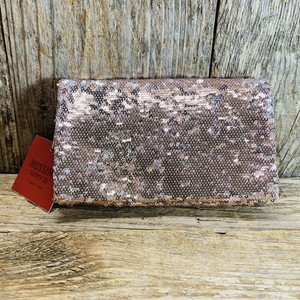 rose gold sequin purse