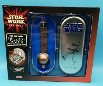 Star Wars Episode 1 Pit Droid Uhr Die-Cast Watch Neu OVP 1999