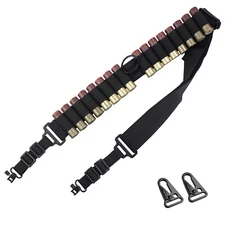 US Tactical 2 Point Shotgun Sling 16 Shell Ammo Holder Bandolier for 12Ga 20Ga