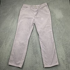 Vtg Lee Mens Pants 36x30 Straight Gray Corduroy 90s MR M.R. Made in USA Union