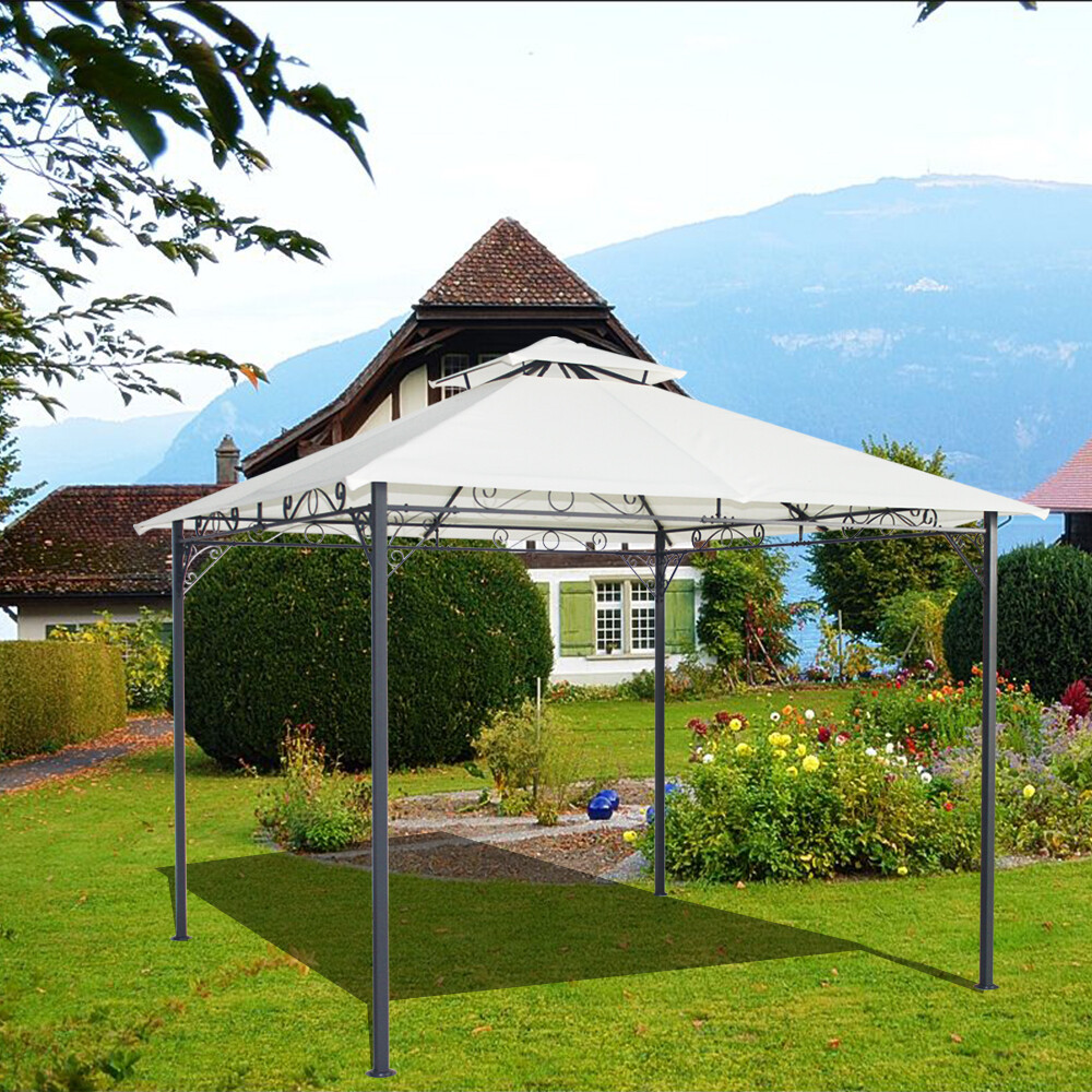 3x3M Metal Pavilion Gazebo Awning Canopy Sun Shade Shelter Marquee Party Tent