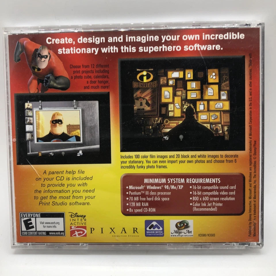 The Incredibles Print Studio Disney Pixar Win 98 Me XP - Image 2 of 4